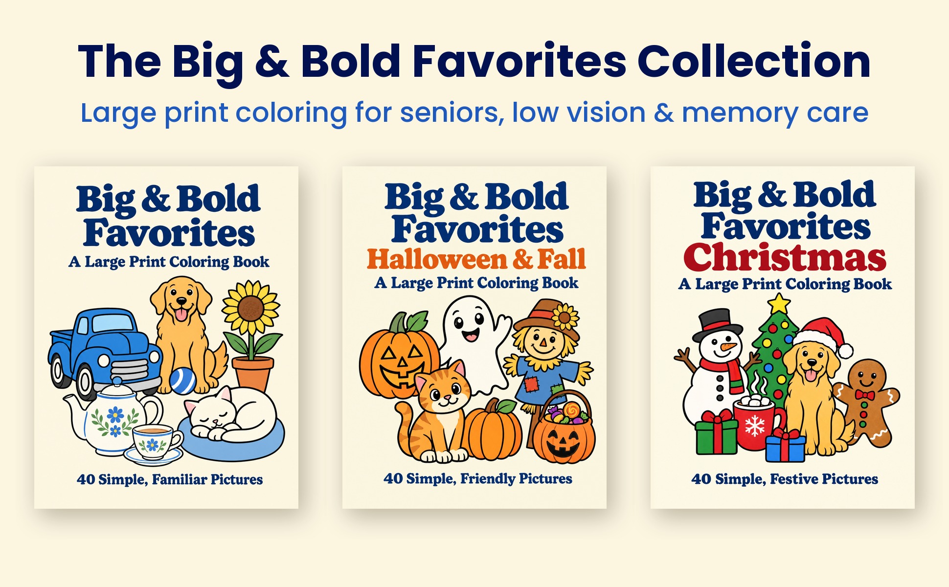 Big & Bold Favorites Collection — 4-book coloring bundle