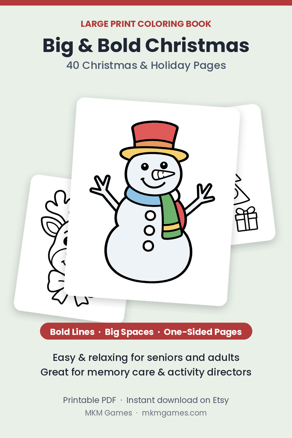 Big & Bold Christmas coloring book cover