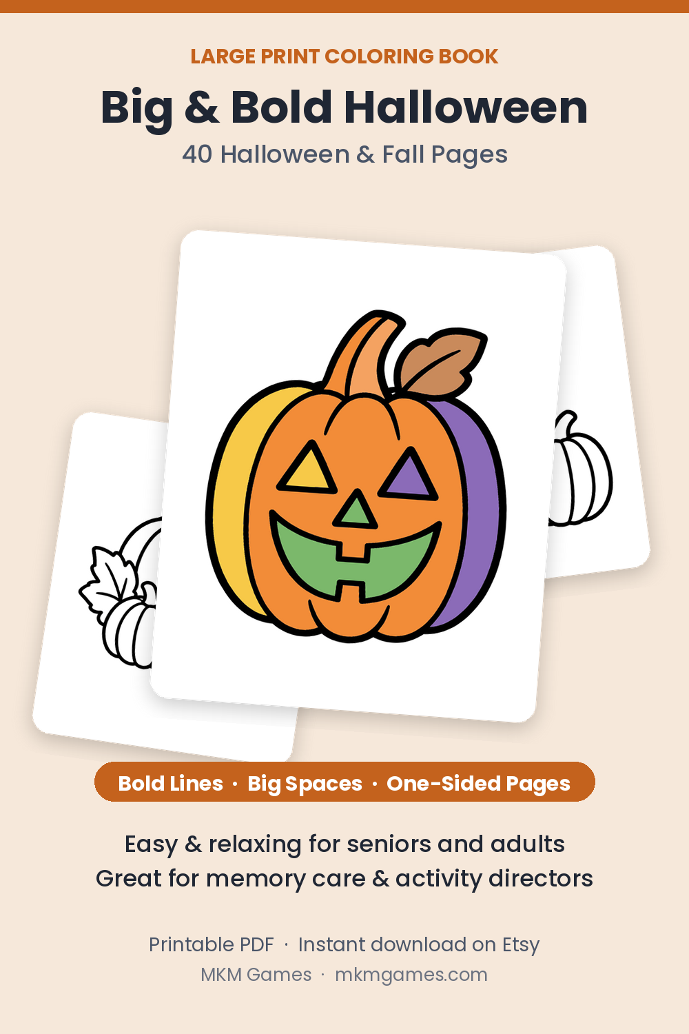 Big & Bold Halloween coloring book cover