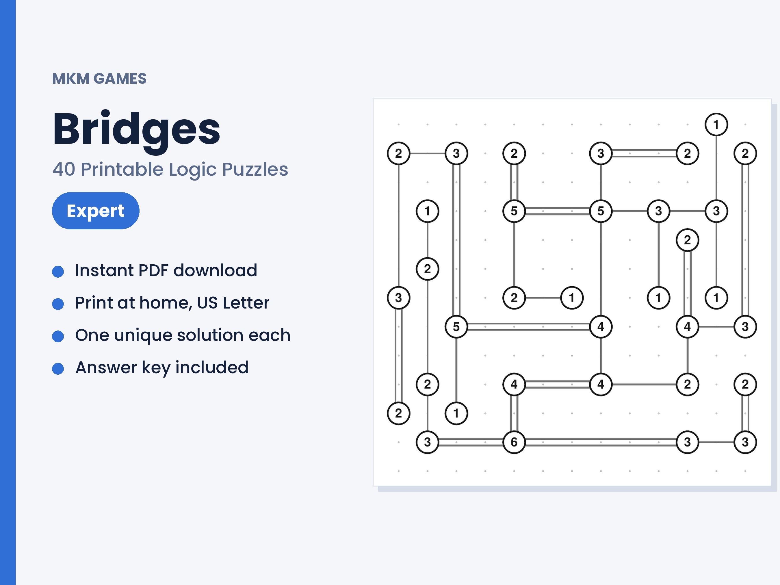 Bridges: Expert — 40 puzzles