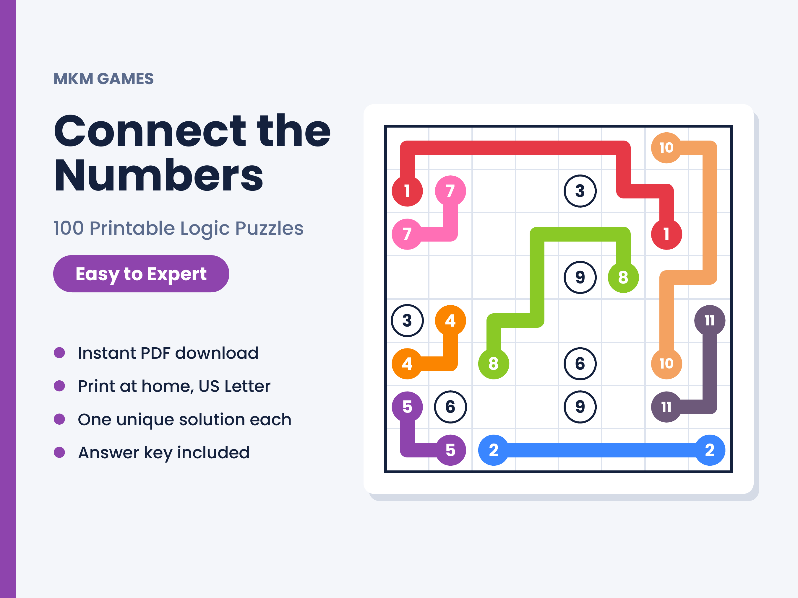 Connect the Numbers: Bundle — 100 puzzles