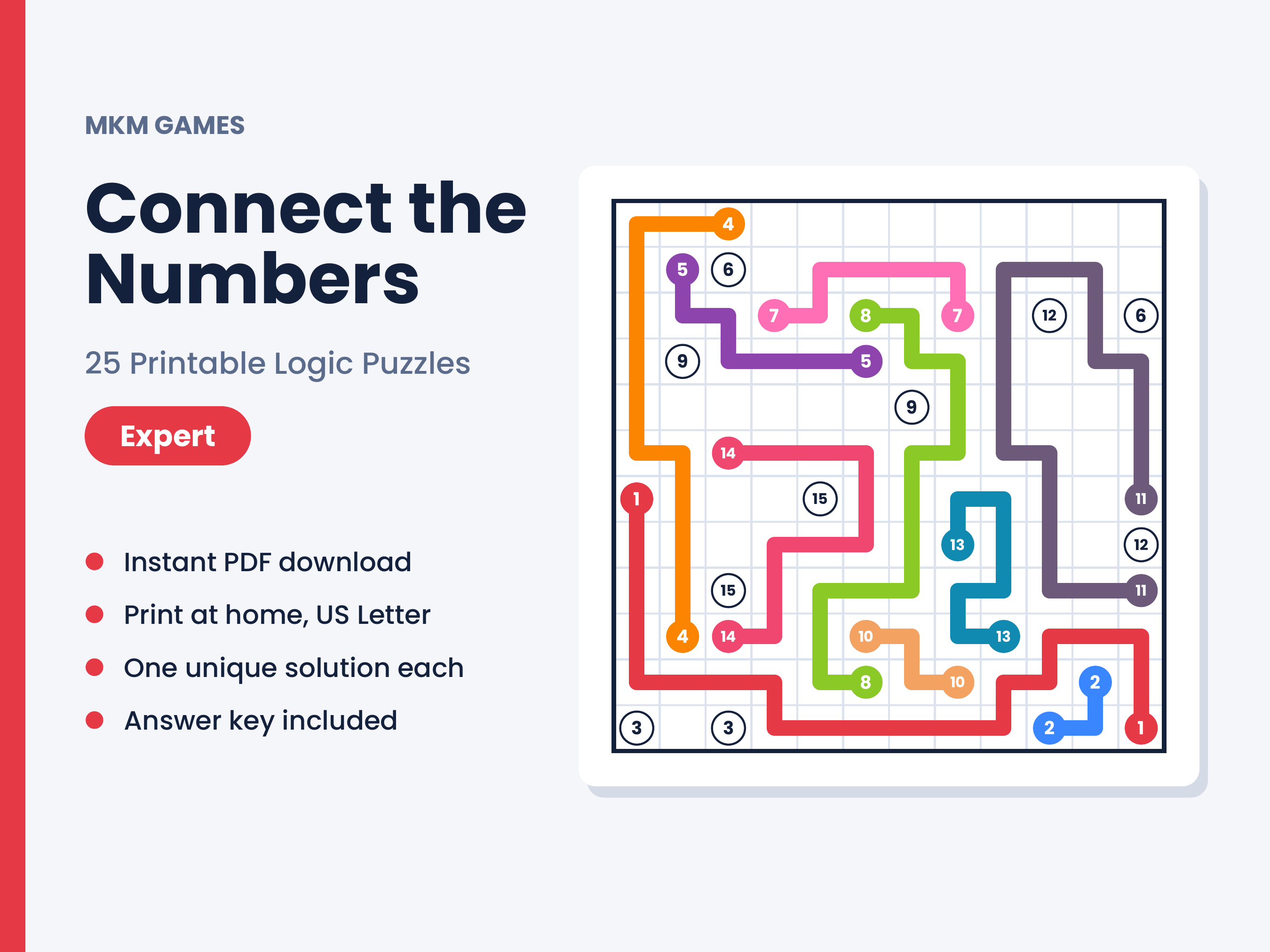 Connect the Numbers: Expert — 25 puzzles