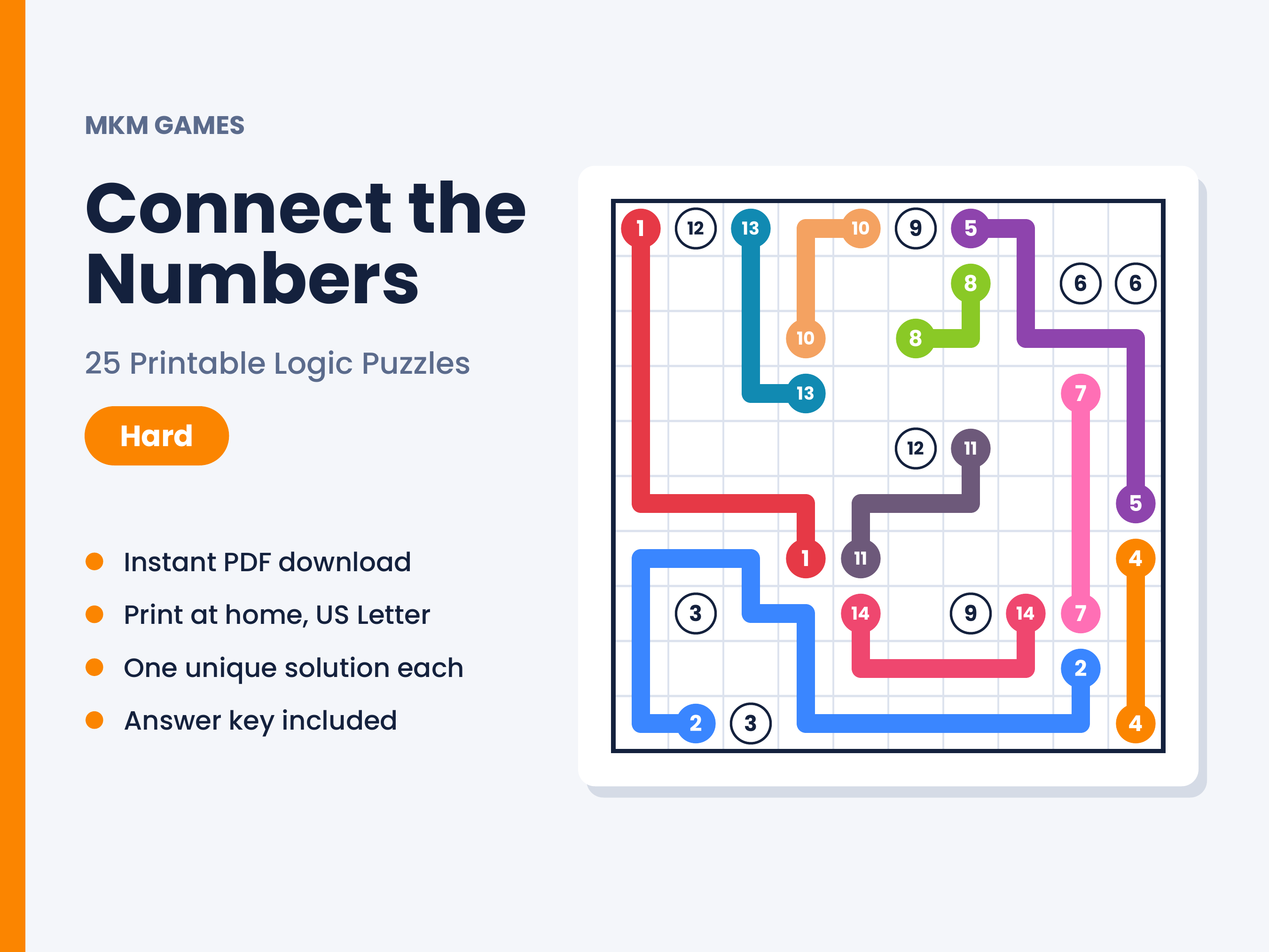 Connect the Numbers: Hard — 25 puzzles