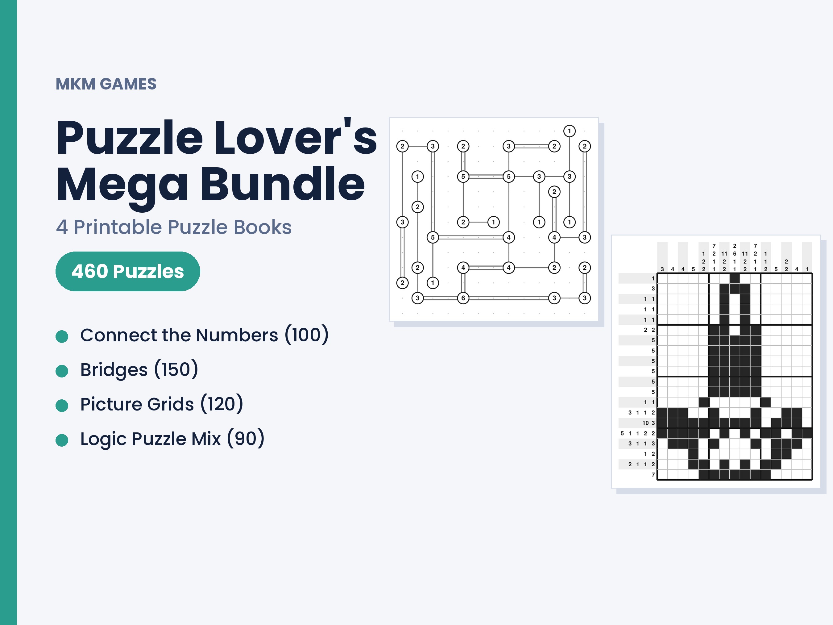 Puzzle Lover's Mega Bundle — 460 puzzles across 4 books