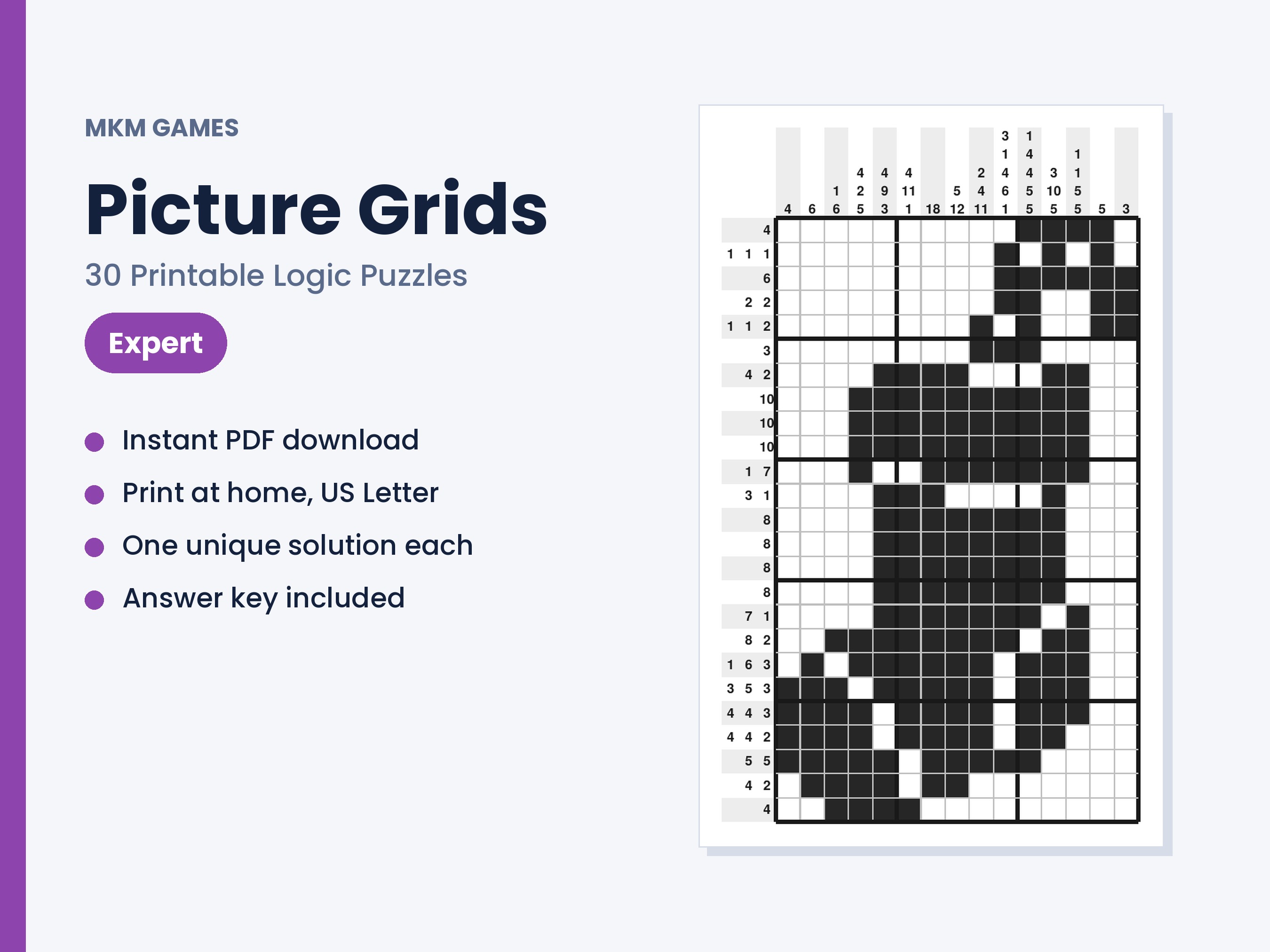 Picture Grids: Expert — 30 puzzles